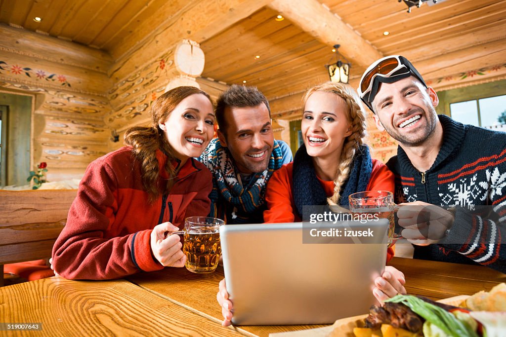 Friends after skiing