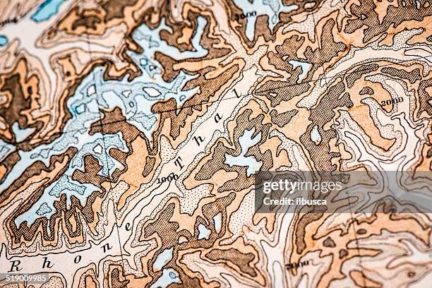 antique german atlas map close up: swiss mountains alps - physical map of france stock illustrations