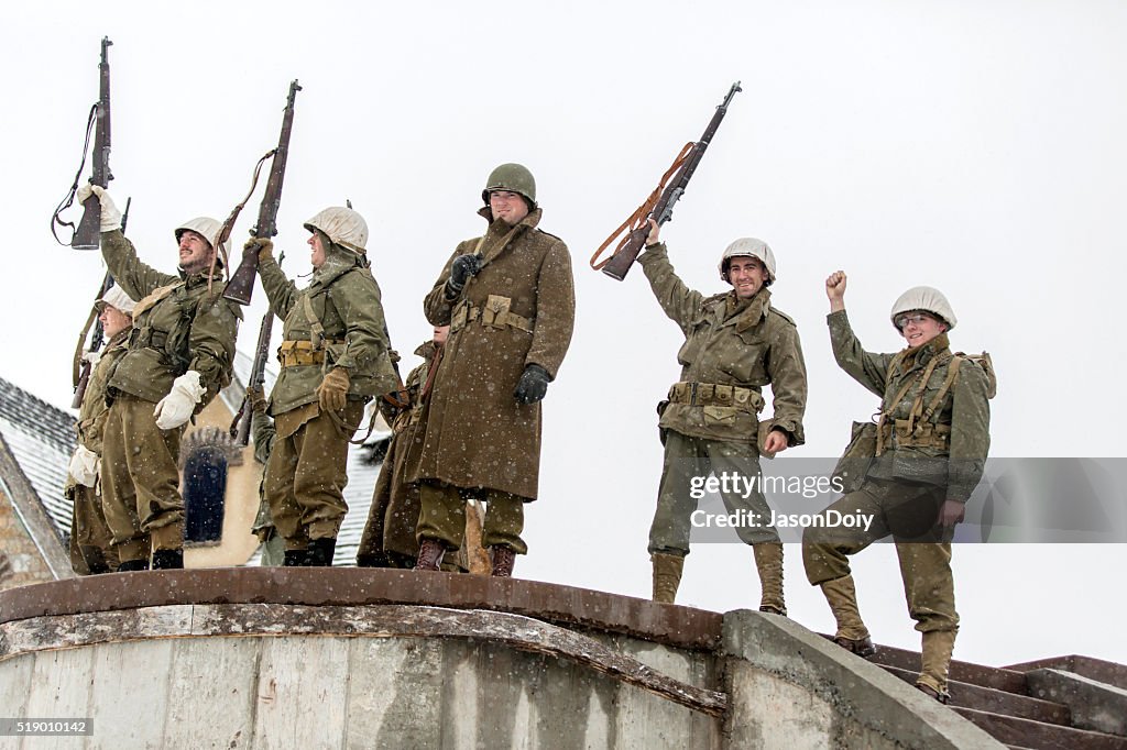 World War II: Victory Cheer After Storming Bunker