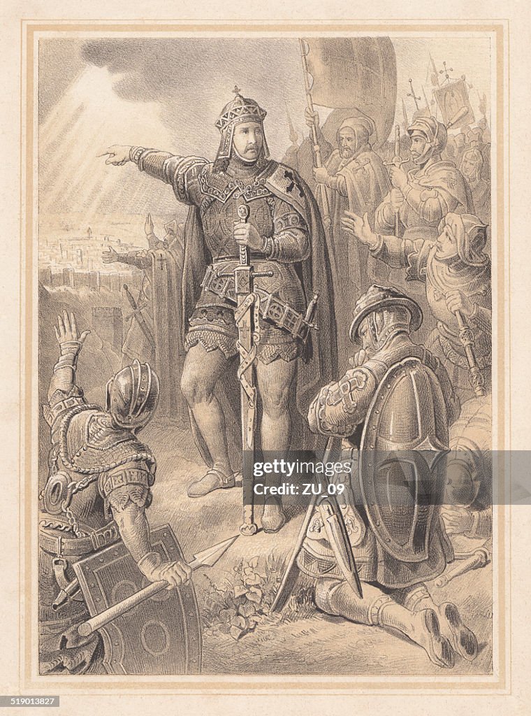 Tancred (1075-1112) vor Jerusalem in 1099