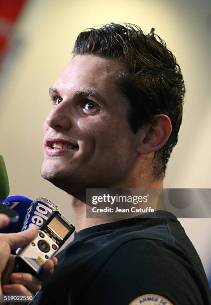 Florent Manaudou of France wins the men's 50m freestyle final, qualifying him for the Olympic Games in Rio during day 6 of the French National...