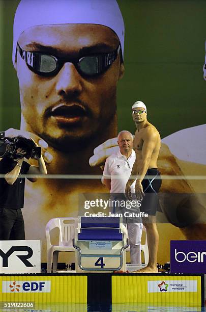 Florent Manaudou of France wins the men's 50m freestyle final, qualifying him for the Olympic Games in Rio during day 6 of the French National...