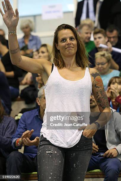 Laure Manaudou attends day 6 of the French National Swimming Championships at Piscine Olympique d'Antigone on April 3, 2016 in Montpellier, France.