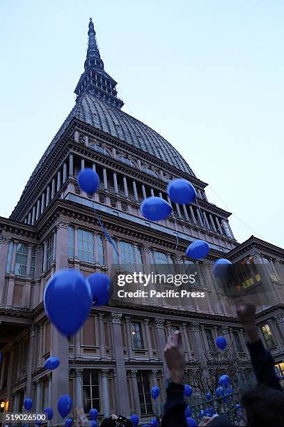 The blue balloons flown at "Mole Antonelliana", symbol of Turin. In the World Autism Awareness Day sponsored by the UN, in many cities the main...