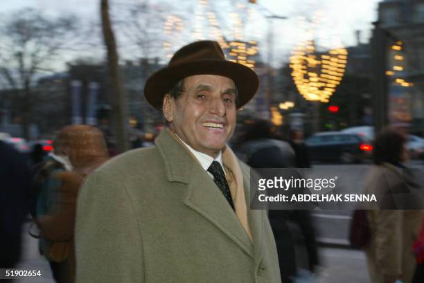 Former Moroccan interior minister Driss Basri is pictured on the Champs-Elysees in Paris, 29 December 2004. Basri was minister of the interior for...