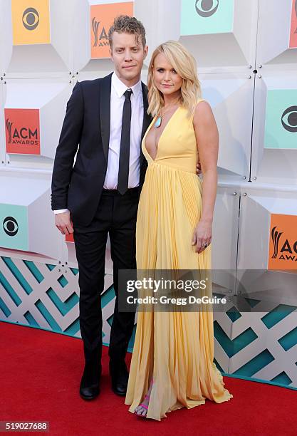 Singer Miranda Lambert and boyfriend Anderson East arrive at the 51st Academy Of Country Music Awards at MGM Grand Garden Arena on April 3, 2016 in...