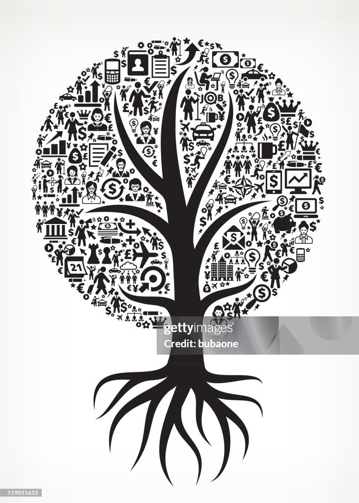 Wachsenden Baum Frau Unternehmen lizenzfreie vektor-Kunst