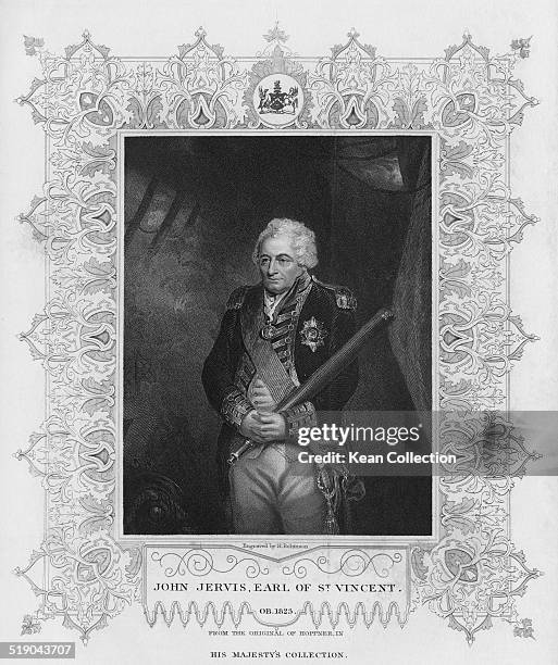 English admiral in the Royal Navy and Member of Parliament, John Jervis, 1st Earl of St Vincent , circa 1800. From an original engraving by H....