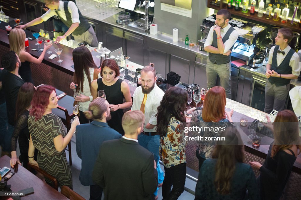 Friends having drinks in bar