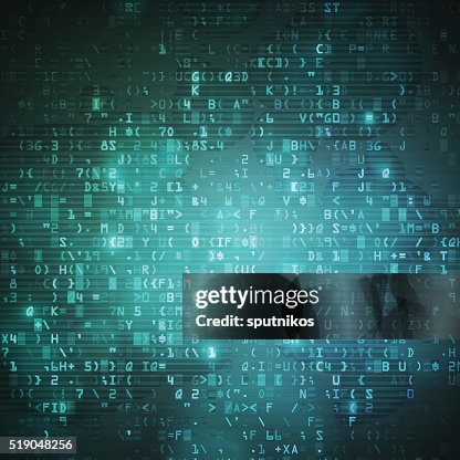 Digital Code Computer Llc Technology Computer Digital Data Code Background High-Res Vector ...