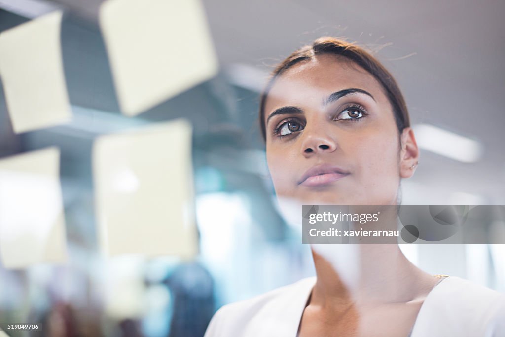 Aboriginal woman thinking about new ideas