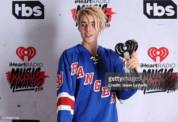 Justin Bieber attends the iHeartRadio Music Awards at The Forum on April 3,  2016 in Los Angeles, CA, USA. Photo by Lionel Hahn/ABACAPRESS.COM Stock  Photo - Alamy