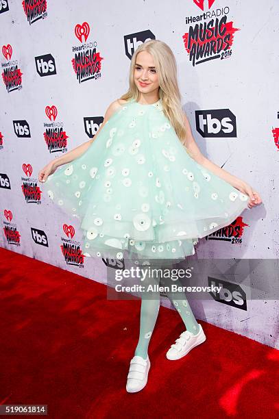 Recording artist That Poppy arrives at the iHeartRadio Music Awards at The Forum on April 3, 2016 in Inglewood, California.