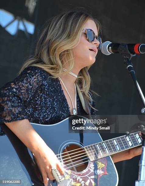 Maren Morris performs during the ACM Party for a Cause Festival at the Las Vegas Festival Grounds on April 3, 2016 in Las Vegas, Nevada.