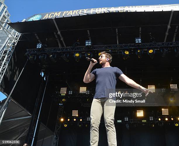 Brett Eldredge performs during the ACM Party for a Cause Festival at the Las Vegas Festival Grounds on April 3, 2016 in Las Vegas, Nevada.