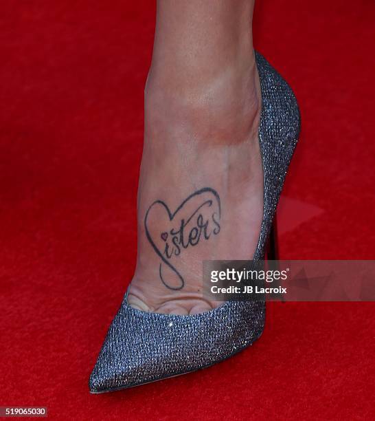 Kayla Adams, tattoo details, attends the 51st Academy of Country Music Awards at MGM Grand Garden Arena on April 3, 2016 in Las Vegas, Nevada.