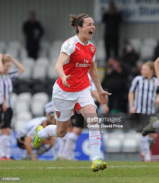 Natalia Pablos Sanchon of Arsenal Ladies celebrates victory in the penalty shoot out after the match between Arsenal Ladies and Notts County Ladies...