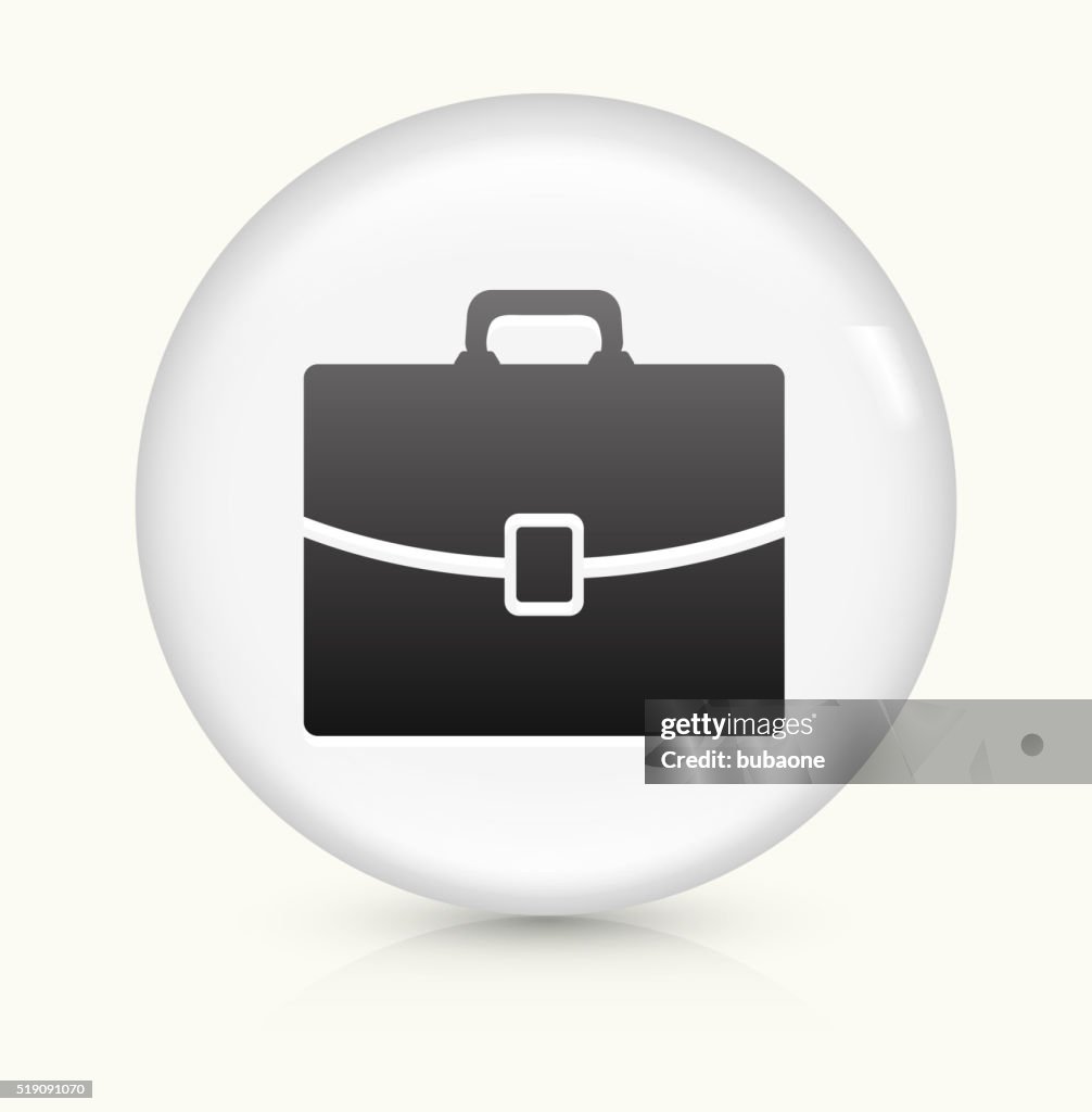 Briefcase icon on white round vector button