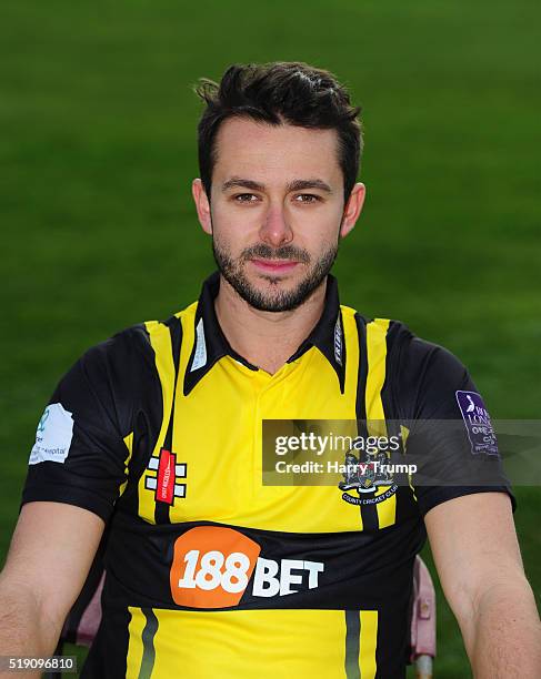 Jack Taylor of Gloucestershire during the Gloucestershire CCC Photocall at the County Ground on April 4, 2016 in Bristol, England.