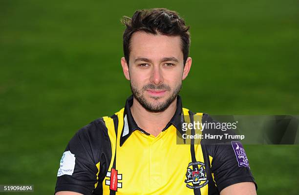 Jack Taylor of Gloucestershire during the Gloucestershire CCC Photocall at the County Ground on April 4, 2016 in Bristol, England.
