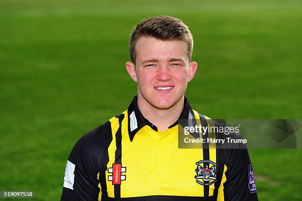 Josh Shaw of Gloucestershire during the Gloucestershire CCC Photocall at the County Ground on April 4, 2016 in Bristol, England.