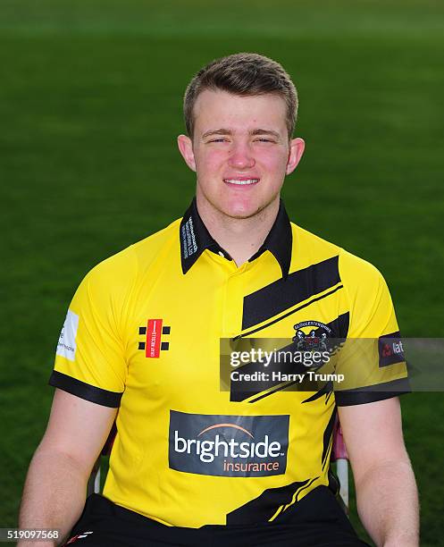 Josh Shaw of Gloucestershire during the Gloucestershire CCC Photocall at the County Ground on April 4, 2016 in Bristol, England.