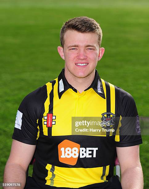 Josh Shaw of Gloucestershire during the Gloucestershire CCC Photocall at the County Ground on April 4, 2016 in Bristol, England.