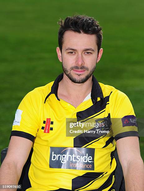 Jack Taylor of Gloucestershire during the Gloucestershire CCC Photocall at the County Ground on April 4, 2016 in Bristol, England.