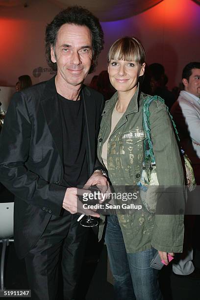 Hugo Egon Balder and Kim Fisher attend the afterparty to the live broadcast of the SAT.1 telethon benefit "Germany Helps - Contributions for the...