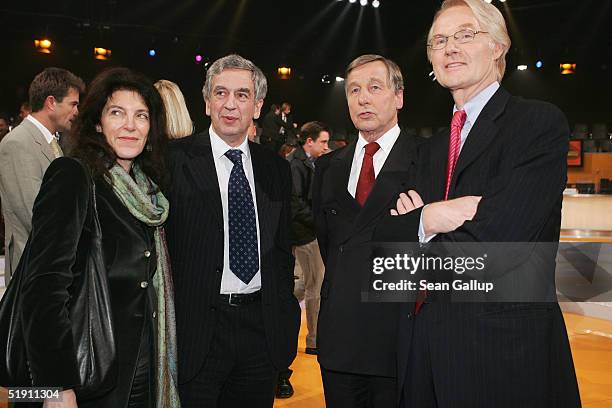 Marie Warburg, Chief Editor of "Die Zeit" Dr. Michael Naumann, German Economy Minister Wolfgang Clement and E.ON AG Board Member Manfred Krueper pose...