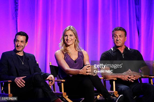 NBCUniversal Summer Press Day, April 1, 2016 -- NBC's "Strong" Panel -- Pictured: Dave Broome, Executive Producer; Gabrielle Reece, Host; Sylvester...