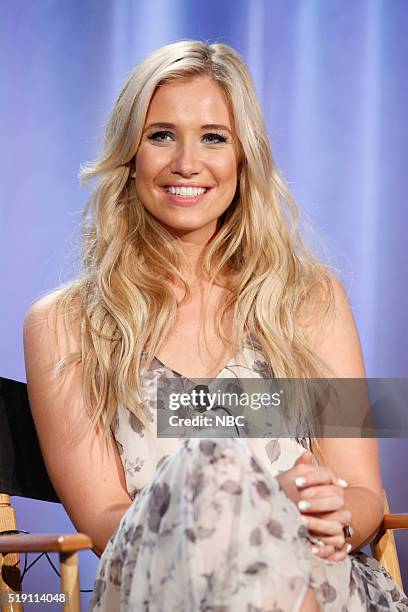 NBCUniversal Summer Press Day, April 1, 2016 -- NBC's "American Ninja Warrior" Panel -- Pictured: Kristine Leahy, Co-Host --