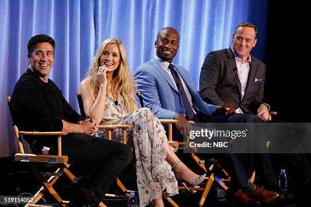 NBCUniversal Summer Press Day, April 1, 2016 -- NBC's "American Ninja Warrior" Panel -- Pictured: Arthur Smith, Executive Producer; Kristine Leahy,...