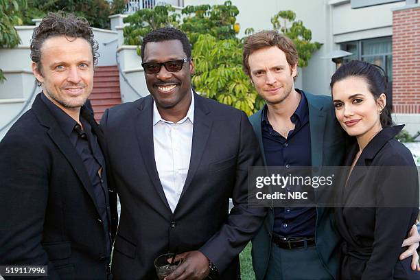 NBCUniversal Summer Press Day, April 1, 2016 -- Cocktail Reception -- Pictured: David Lyons, "Game of Silence"; Eamonn Walker, "Chicago Fire"; Nick...