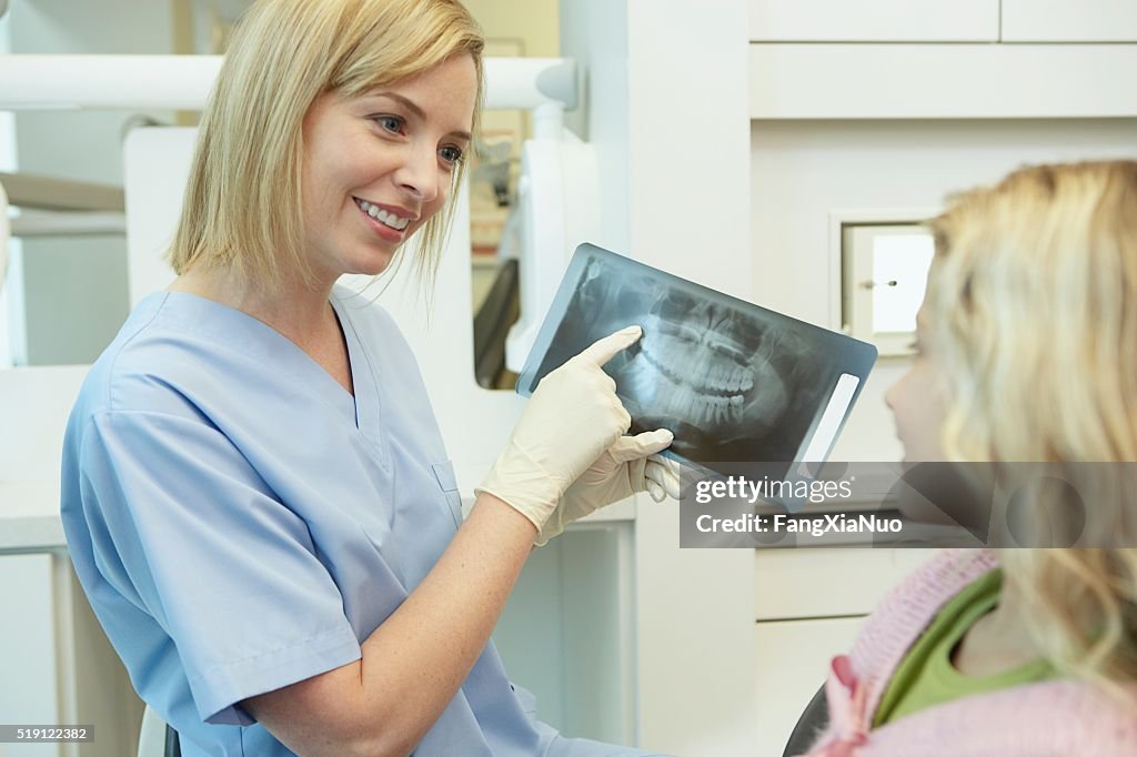 Zahnarzt und Patienten