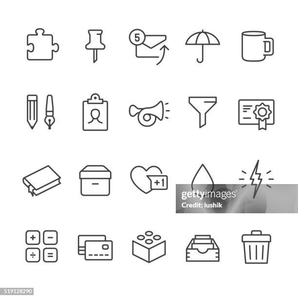 stockillustraties, clipart, cartoons en iconen met office supply vector icons - claxon