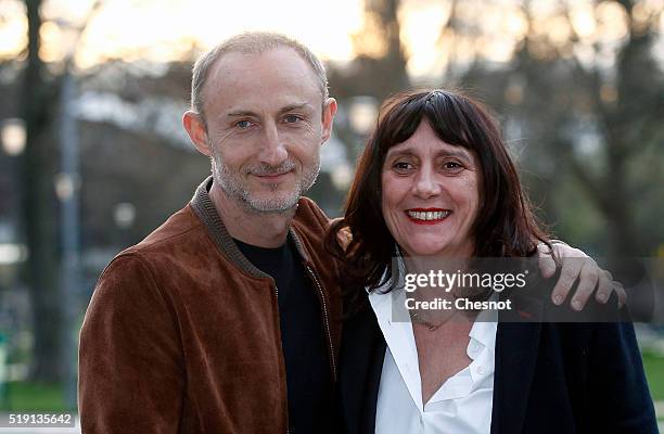 Guillaume Nicloux and Sylvie Pialat attend the "The End" Paris Premiere at Cinematheque Francaise on April 4, 2016 in Paris, France.