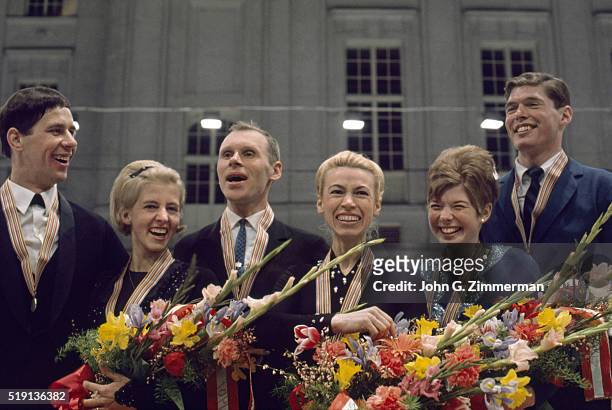 World Championships: West Germany Wolfgang Danne and Margot Glockshuber , Soviet Union Oleg Protopopov and Ludmila Belousova , and Cynthia and Ronald...