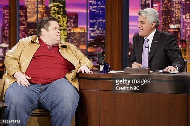 Episode 3258-- Pictured: Comedian Ralphie May during an interview withe host Jay Leno on November 24, 2006 --