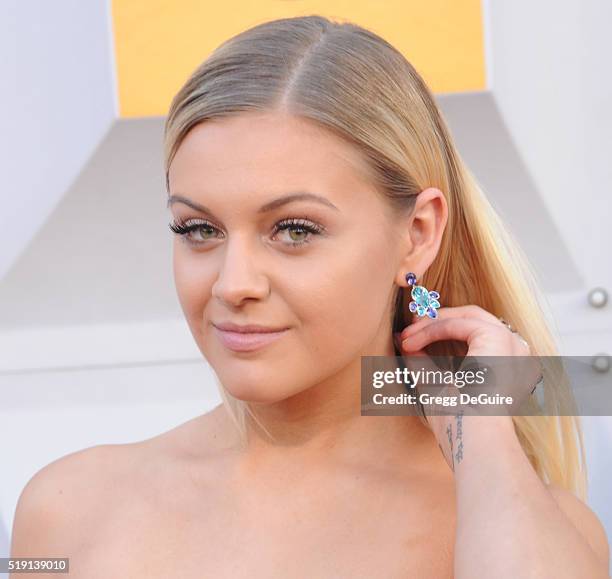 Singer Kelsea Ballerini arrives at the 51st Academy Of Country Music Awards at MGM Grand Garden Arena on April 3, 2016 in Las Vegas, Nevada.