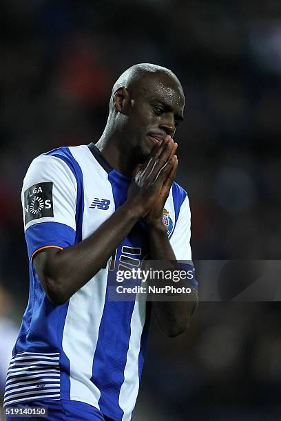 Porto's Netherlands Bruno Martins Indi reacts after missing a goal during the Premier League 2015/16 match between FC Porto and CD Tondela, at Dragão...
