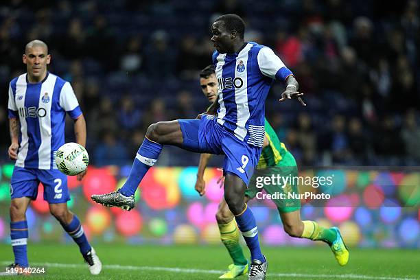 Porto's Cameroonian forward Vincent Aboubakar in action during the Premier League 2015/16 match between FC Porto and CD Tondela, at Dragão Stadium in...