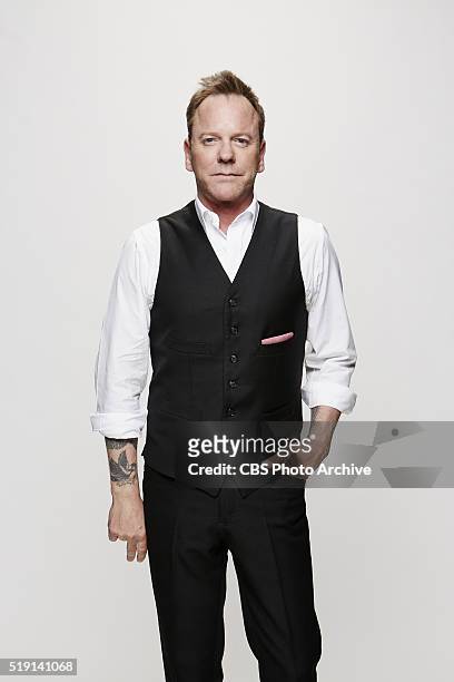 Kiefer Sutherland stops by the CBS Photo Booth during the 51st ACADEMY OF COUNTRY MUSIC AWARDS, co-hosted by Luke Bryan and Dierks Bentley from the...