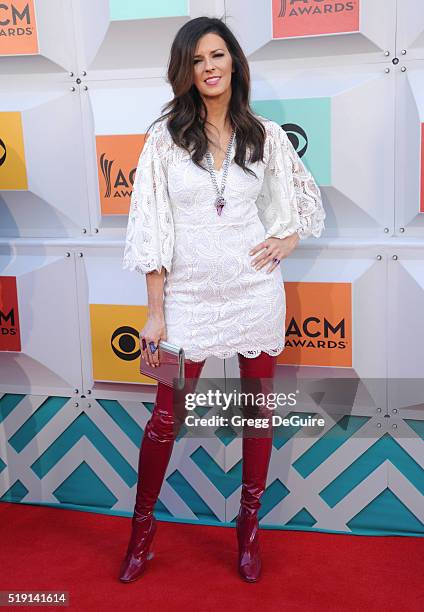 Karen Fairchild of Little Big Town arrives at the 51st Academy Of Country Music Awards at MGM Grand Garden Arena on April 3, 2016 in Las Vegas,...