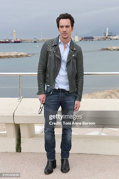 Jonathan Rhys Meyers attends "Roots" Photocall as part of MIPTV 2016 on April 4, 2016 in Cannes, France.