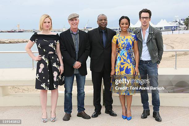 Anika Noni Rose, Jonathan Rhys Meyers and Anna Paquin attend "Roots" Photocall as part of MIPTV 2016 on April 4, 2016 in Cannes, France.