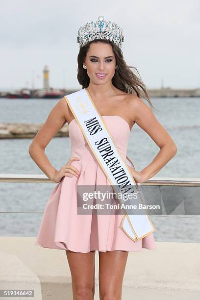 Stephania Stegman attends "Miss Supranational" Photocall as part of MIPTV 2016 on April 4, 2016 in Cannes, France.