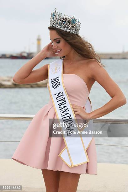 Stephania Stegman attends "Miss Supranational" Photocall as part of MIPTV 2016 on April 4, 2016 in Cannes, France.