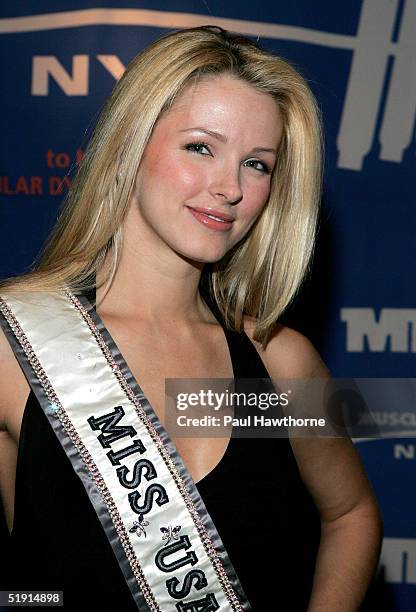 Miss USA Shandi Finnessey attends the 8th annual Muscular Dystrophy Association's Muscle Team 2005 Gala at Chelsea Pier's January 4, 2005 in New York...