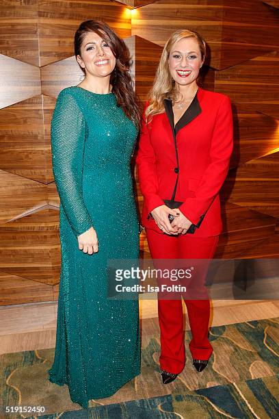 Sedef Ayguen and Ruth Moschner attend the Victress Awards Gala on 2016 in Berlin, Germany.